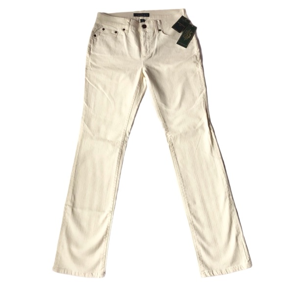 NEW LRL Ralph Lauren Jeans Size 4 Colony WHiTE Slim NWT - Picture 2 of 12